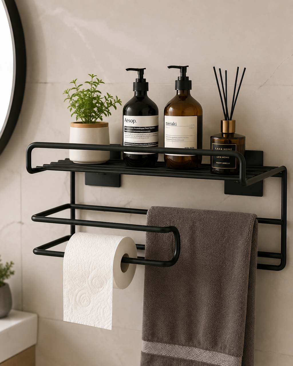 Self Adhesive Toilet Paper Holder/Tissue Paper Roll.